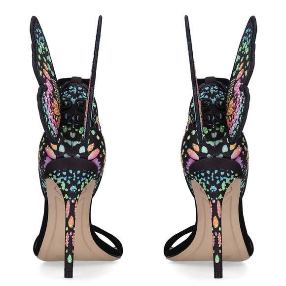 New Sophia Webster Chiara Embellished Heeled Sandals Papillon Paradise Print - Picture 3 of 12